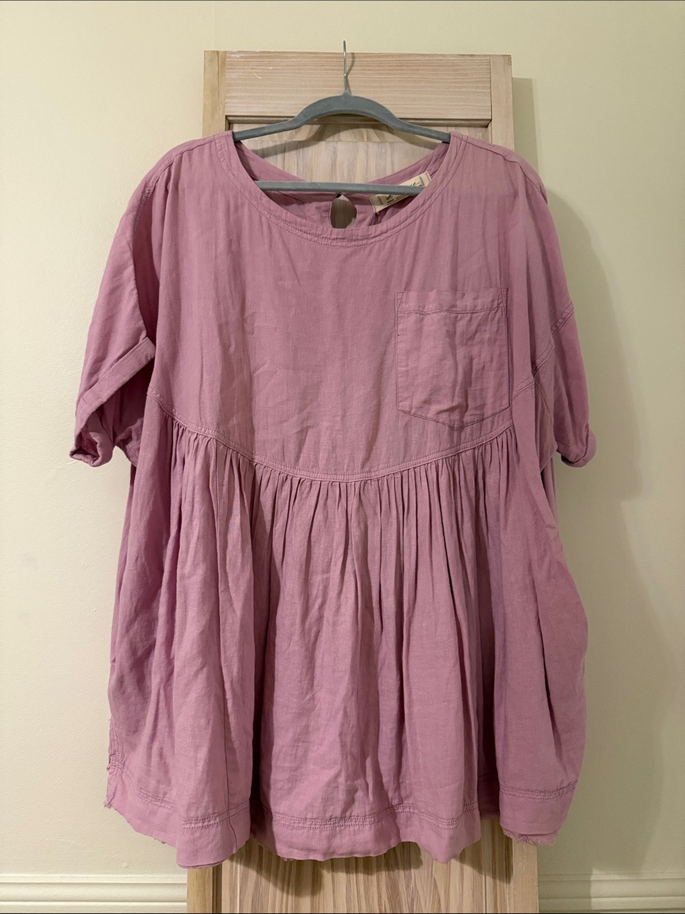 We The Free Women’s Lilac Babydoll Short-Sleeve Flowy Top